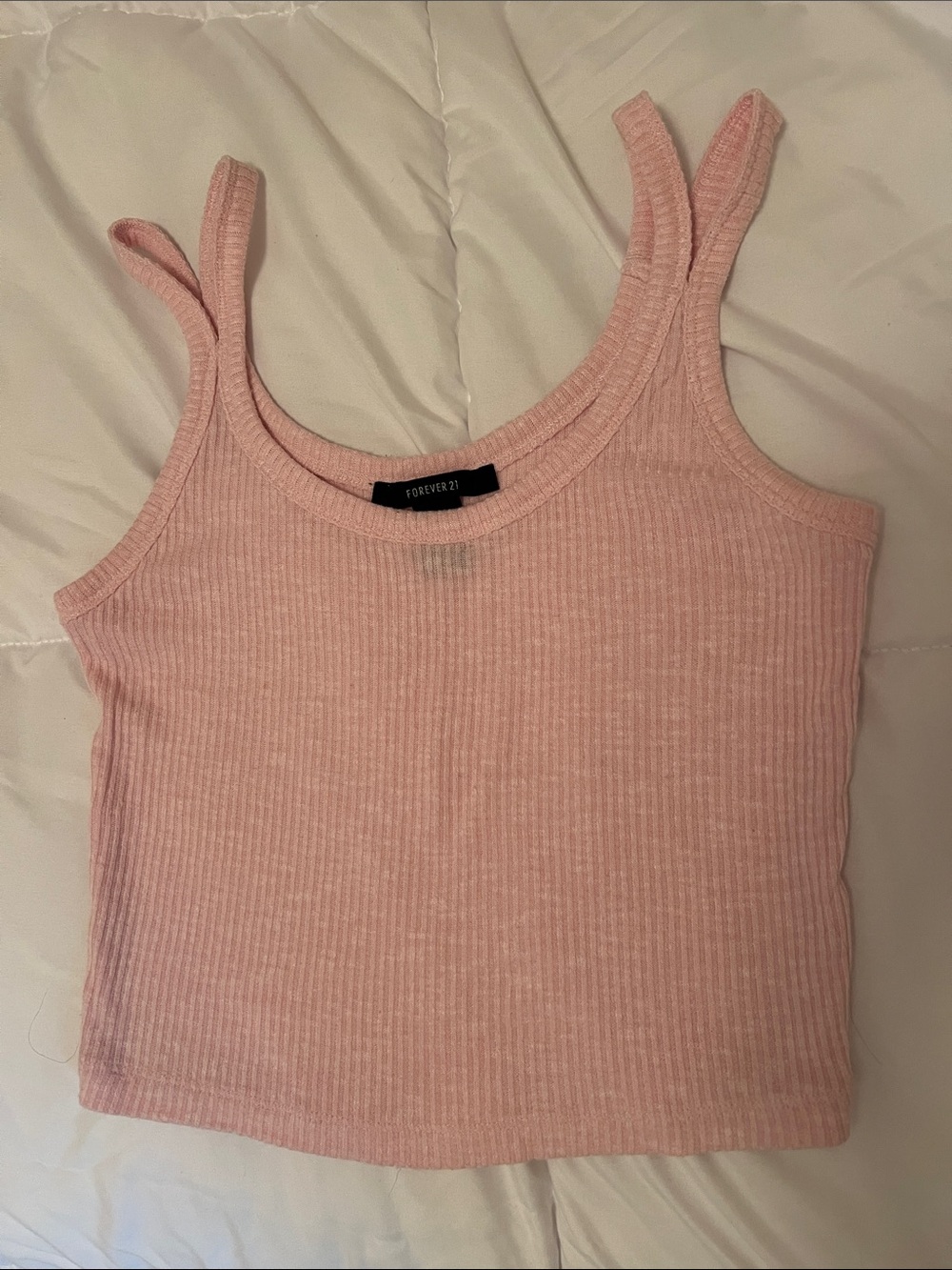 Forever 21 Pink Ribbed Pink Tank Top